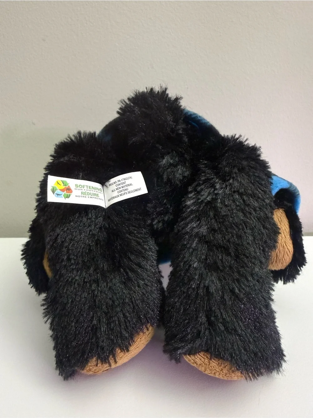 Stuffed Animal House Black Bear Plush Blue Plaid Hoodie Jasper Canada Souvenir